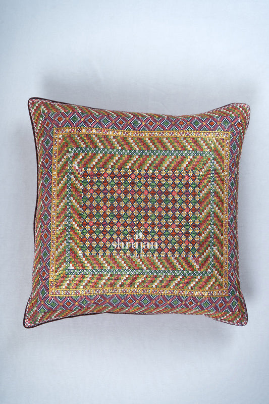 Jat Garasiya Hand Embroidered Cushion Cover