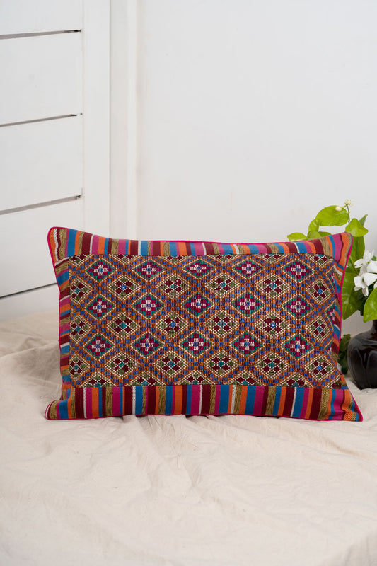 Jat Garasiya Hand Embroidered Cushion Cover, 18"/12"