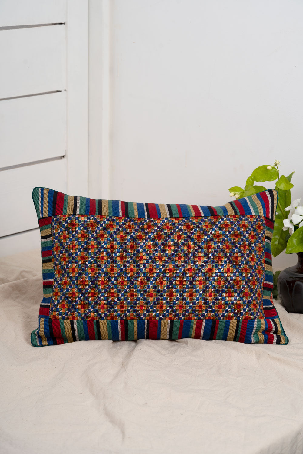 Jat Garasiya Hand Embroidered Cushion  / Pillow Cover