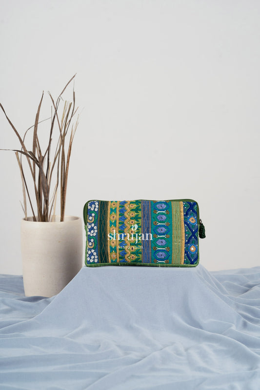 Silk Pakko Hand Embroidery Clutch
