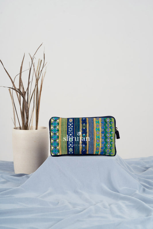 Silk Pakko Hand Embroidery Clutch
