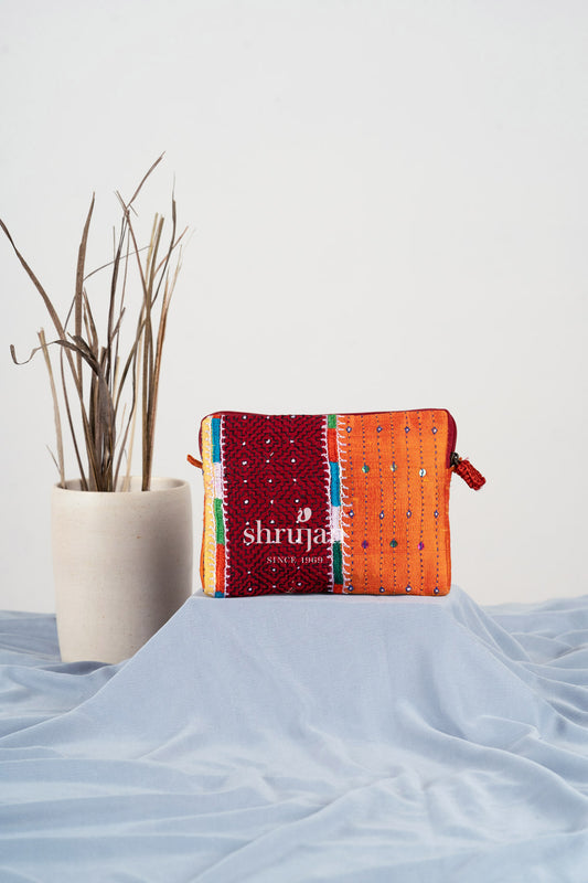 Silk Kambiro & Kuditebha Hand Embroidered Clutch