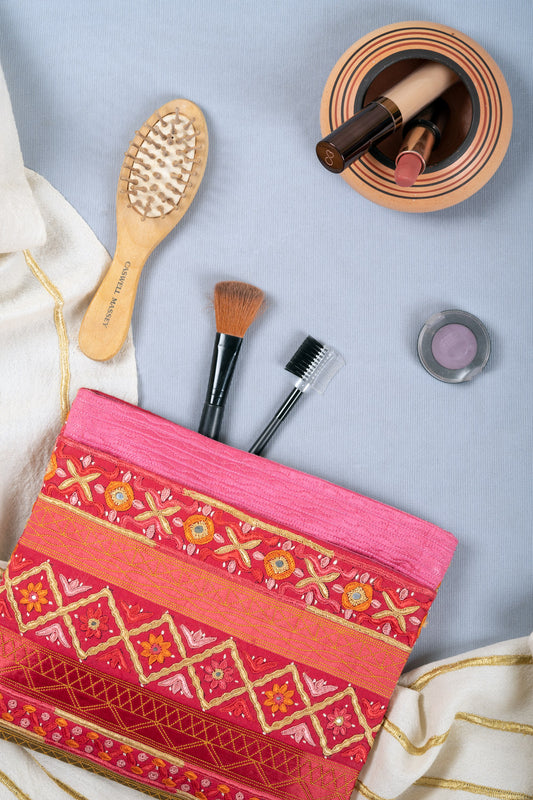 Silk Pakko Hand Embroidered Clutch