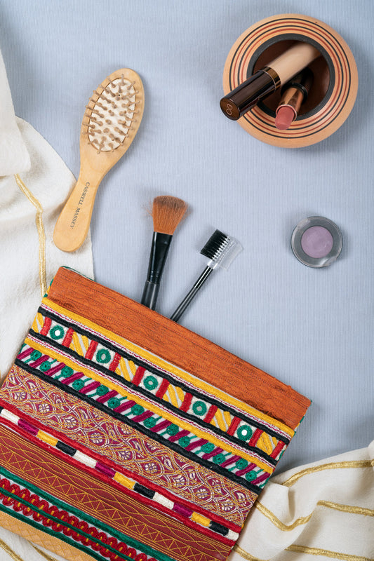 Silk Pakko Hand Embroidered Clutch